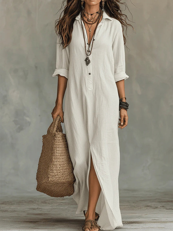 Mara | Relaxed Button Maxi Dress