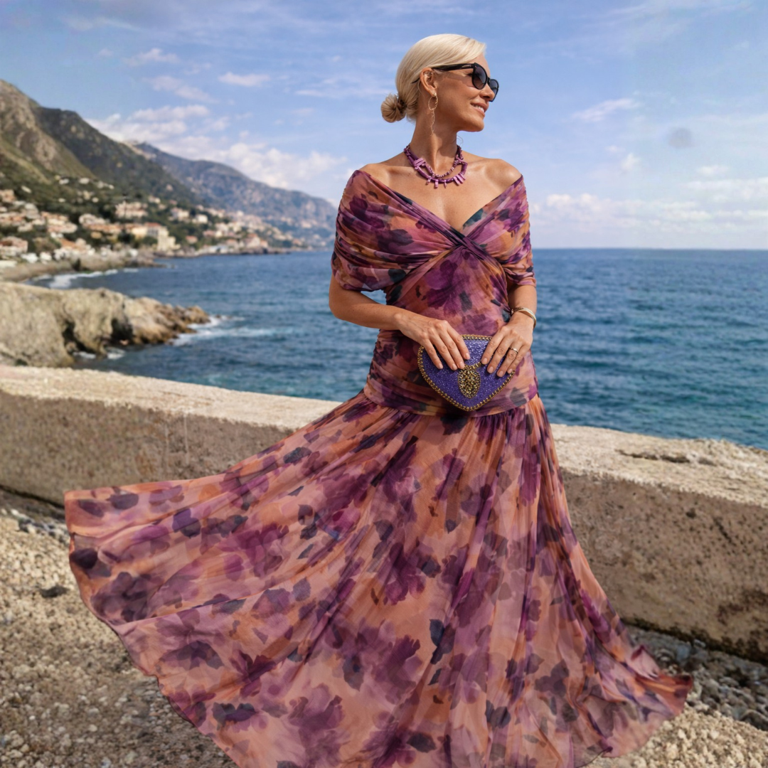 Adeline | Elegant Draped Midi Dress