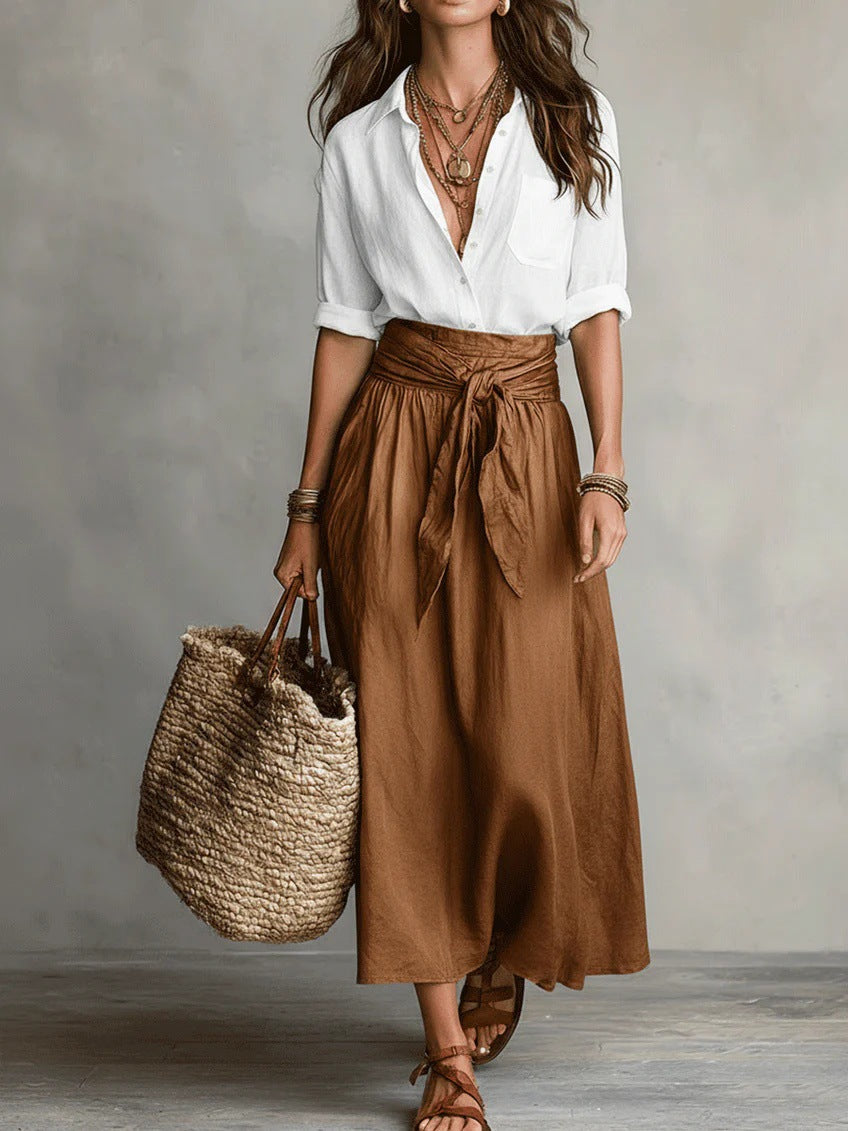 Serena | Blouse & Tie-Waist Skirt Set