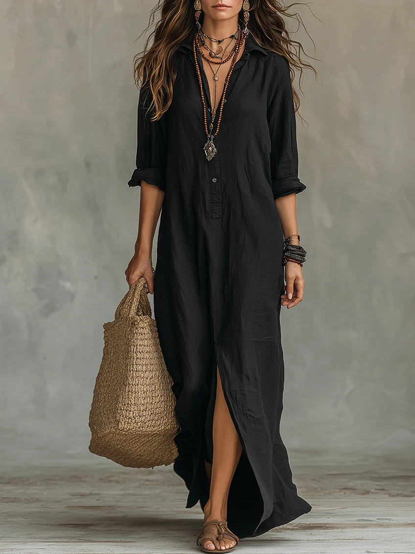 Mara | Relaxed Button Maxi Dress