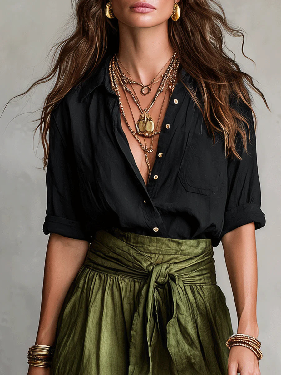 Serena | Blouse & Tie-Waist Skirt Set