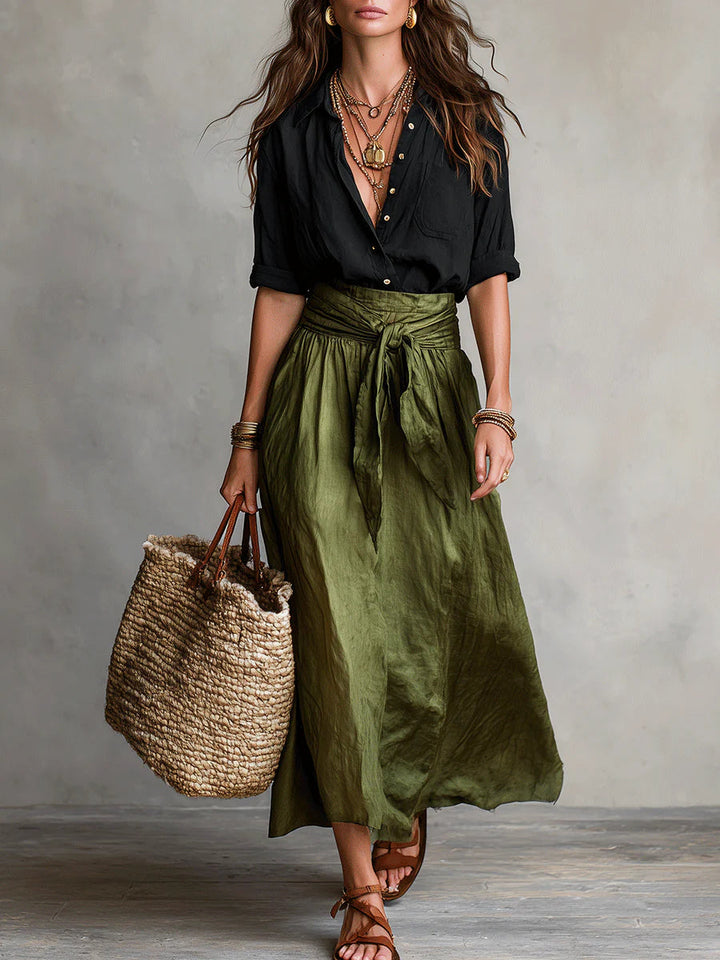 Serena | Blouse & Tie-Waist Skirt Set