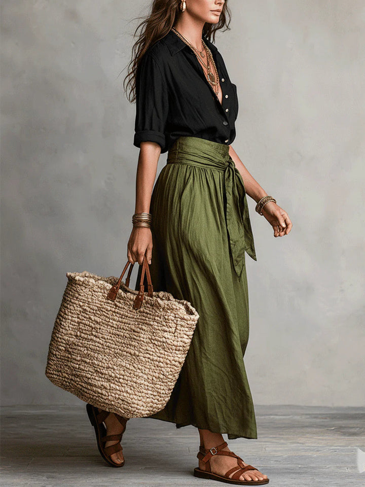 Serena | Blouse & Tie-Waist Skirt Set