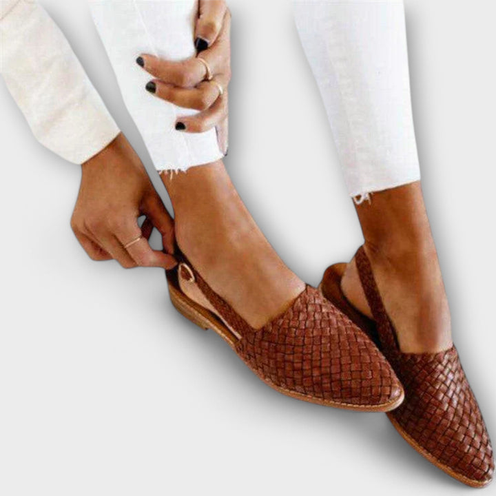 Camilla | Woven Slingback Loafers