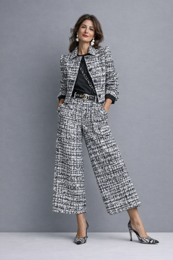 Victoria | Tweed Jacket & Wide-Leg Pant Set